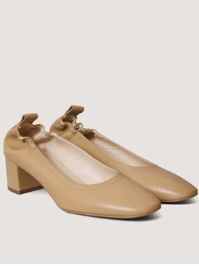 Everlane The Day Heel Light Taupe Sz 6.5 Block Heel Ballet Inspired NEW w/o Box